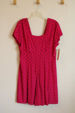 NEW Hearts Magenta Pink and Black Polka Dot Jumpsuit | 14