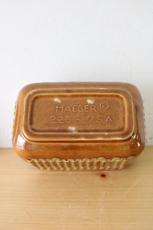 Vintage Haeger Pottery Ribbed Planter Bowl - Mustard Gold #225