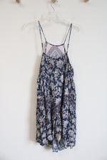 American Eagle Blue & Pink Patterned Boho Dress | L