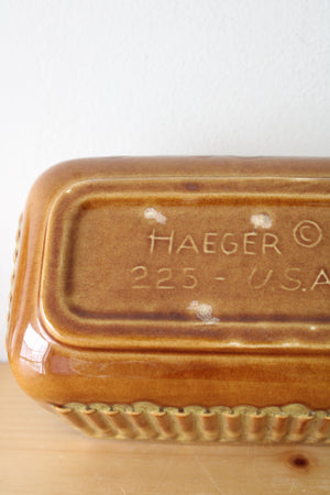 Vintage Haeger Pottery Ribbed Planter Bowl - Mustard Gold #225