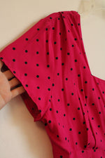 NEW Hearts Magenta Pink and Black Polka Dot Jumpsuit | 14
