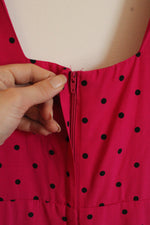 NEW Hearts Magenta Pink and Black Polka Dot Jumpsuit | 14