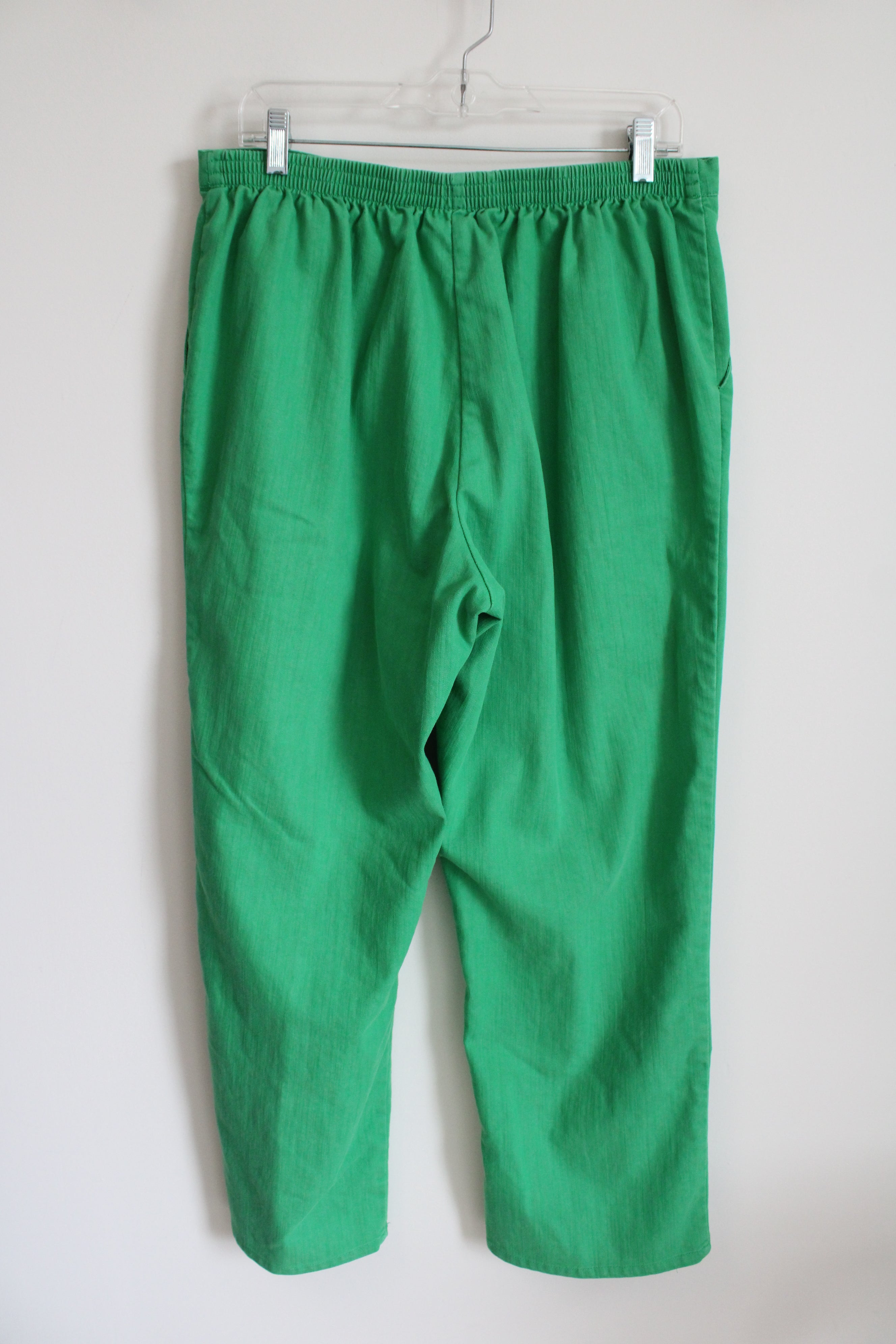 Alfred Dunner Green Denim Elastic Waistband Pant | 14