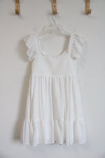 Thirty/Thirty White Flutter Sleeve Dress | M