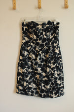 NEW Banana Republic Blue and White Floral Strapless Dress | 10