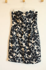 NEW Banana Republic Blue and White Floral Strapless Dress | 10