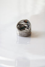 Turquoise Sterling Silver Stacked Cross Ring | Size 5.5