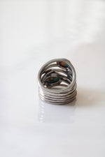 Turquoise Sterling Silver Stacked Cross Ring | Size 5.5