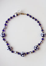 NEW Murano Cobalt Blue Glass Beaded Necklace
