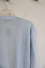 NEW LOFT Blue Ribbed Linen Blend Cardigan | XXS Petite