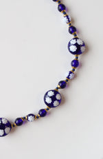 NEW Murano Cobalt Blue Glass Beaded Necklace