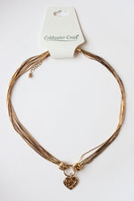NEW Coldwater Creek Liquid Gold Chain Heart Pendant Necklace