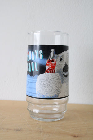 Coca Cola "Always Cool" Polar Bear Collectible Drinking Glass