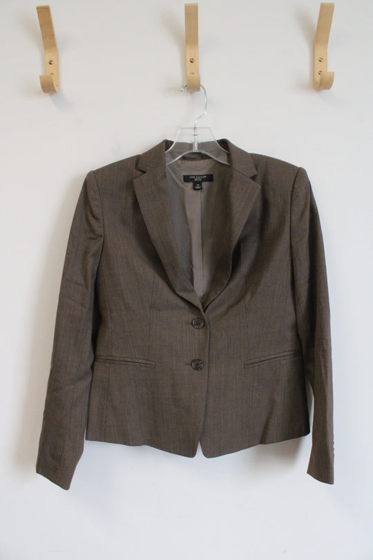 Ann Taylor Brown Herringbone Wool Blend Blazer | 2P