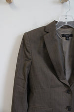 Ann Taylor Brown Herringbone Wool Blend Blazer | 2P