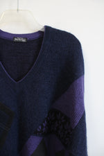 Vintage Beylerian Blue Purple Wool Mohair Blend Sweater | XL