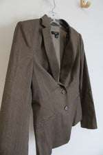 Ann Taylor Brown Herringbone Wool Blend Blazer | 2P