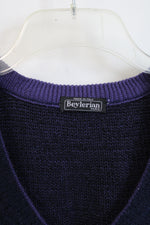 Vintage Beylerian Blue Purple Wool Mohair Blend Sweater | XL