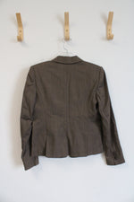 Ann Taylor Brown Herringbone Wool Blend Blazer | 2P