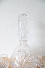 Etched Crystal Decanter & Glass Set