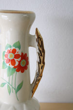 Vintage Red Flower Cream Vase