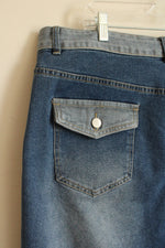 Light and Dark Contrast Wide Legged Jeans | 2XL