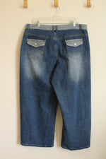 Light and Dark Contrast Wide Legged Jeans | 2XL