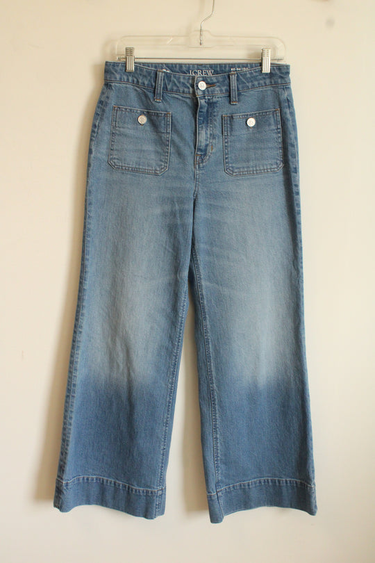J. Crew Flat Front Pocket Wide Leg Jeans | 6