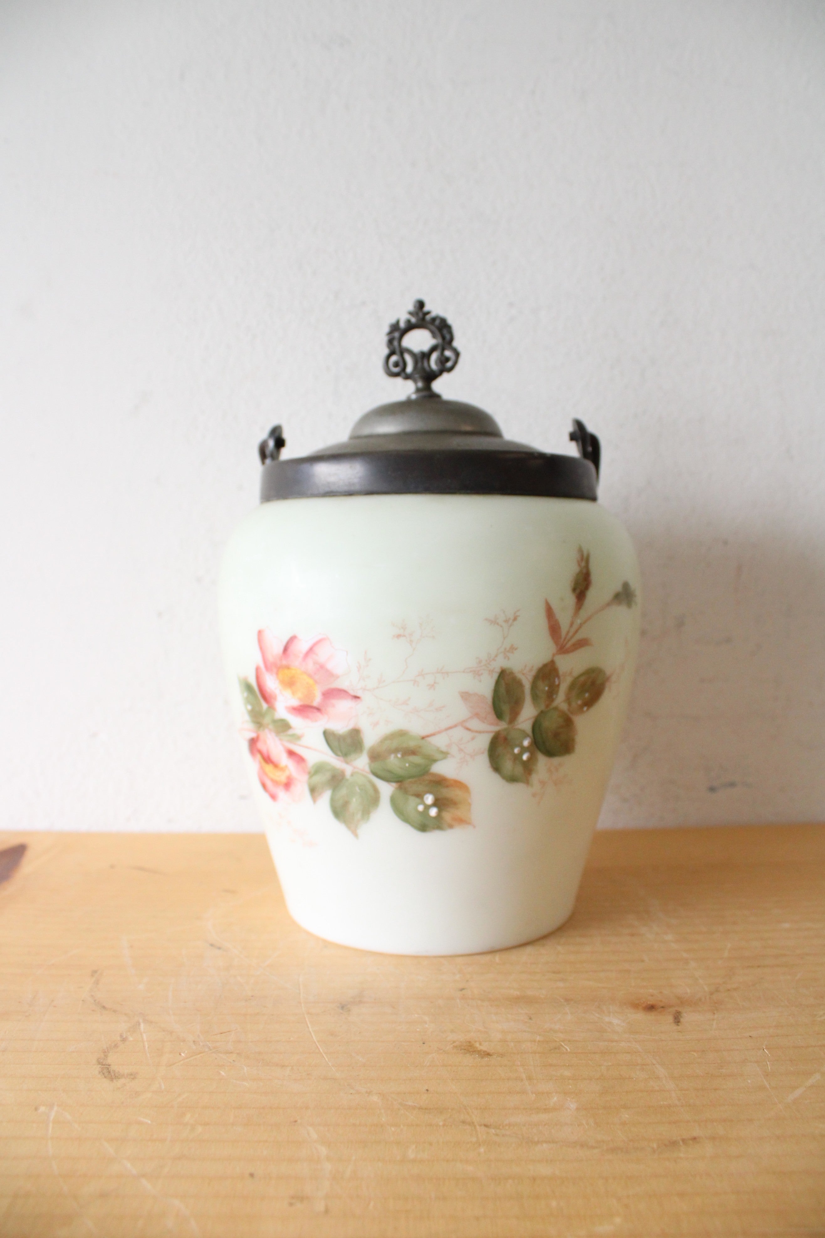 Vintage A.J. Hall Floral Biscuit Jar