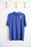Under Armour Blue & Gray Striped Golf Loose Fit Polo Shirt | L