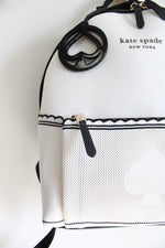 Kate Spade White Black Sport Knit Backpack