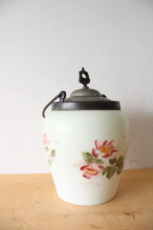 Vintage A.J. Hall Floral Biscuit Jar