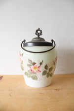 Vintage A.J. Hall Floral Biscuit Jar