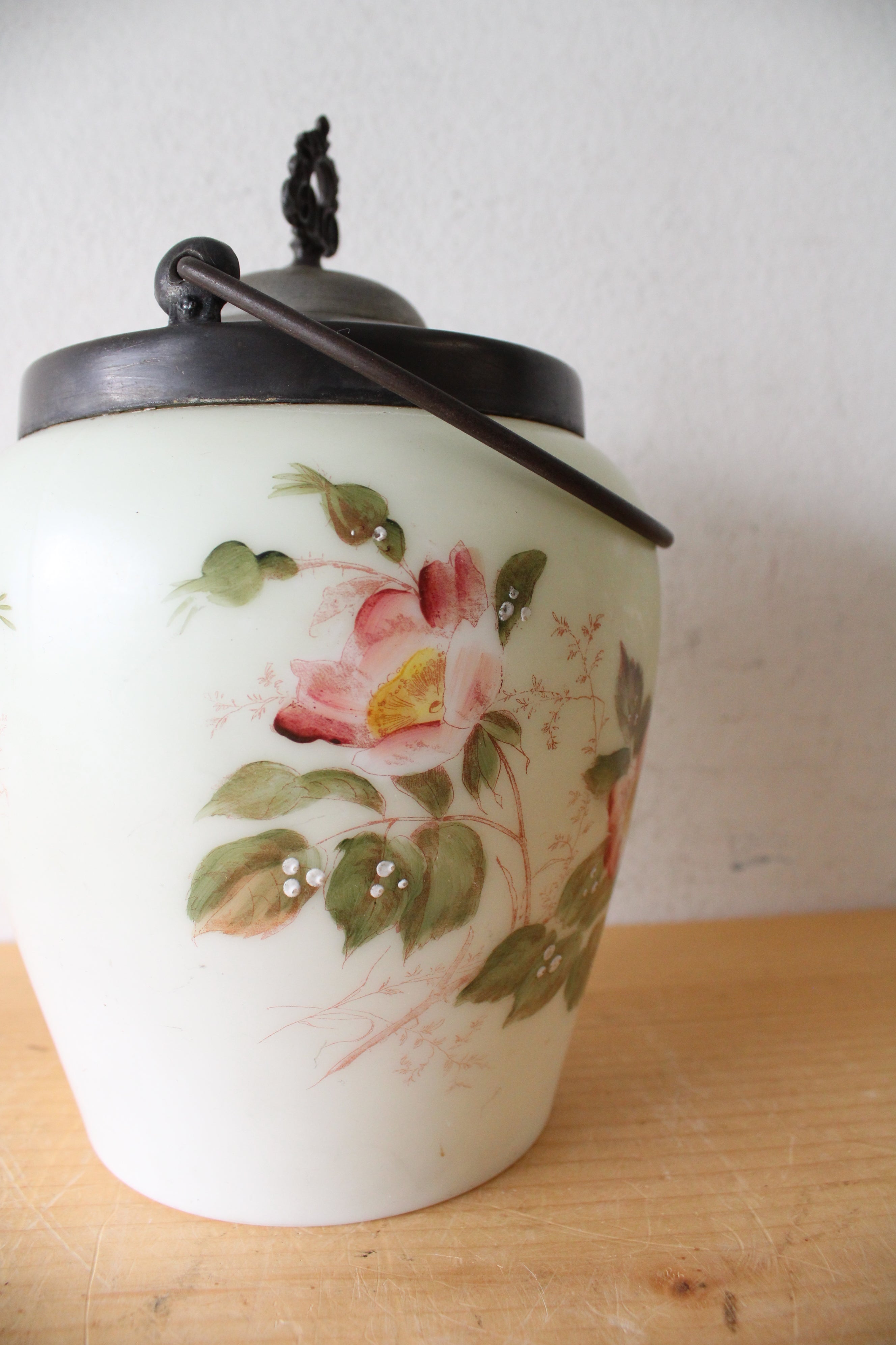 Vintage A.J. Hall Floral Biscuit Jar