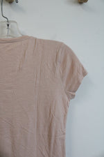Ann Taylor Pink Beaded Neckline Top | XS Petite