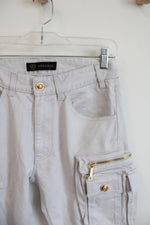Versace Light Gray Gold Button Cargo Jeans | 29