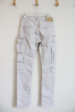 Versace Light Gray Gold Button Cargo Jeans | 29