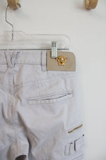 Versace Light Gray Gold Button Cargo Jeans | 29