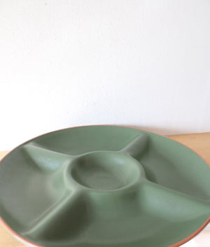Casa Verde Terra Cotta Tableware Green Divided Platter