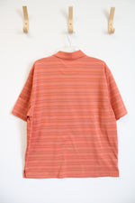 PGA Tour Orange Black & White Striped Polo Shirt | XL