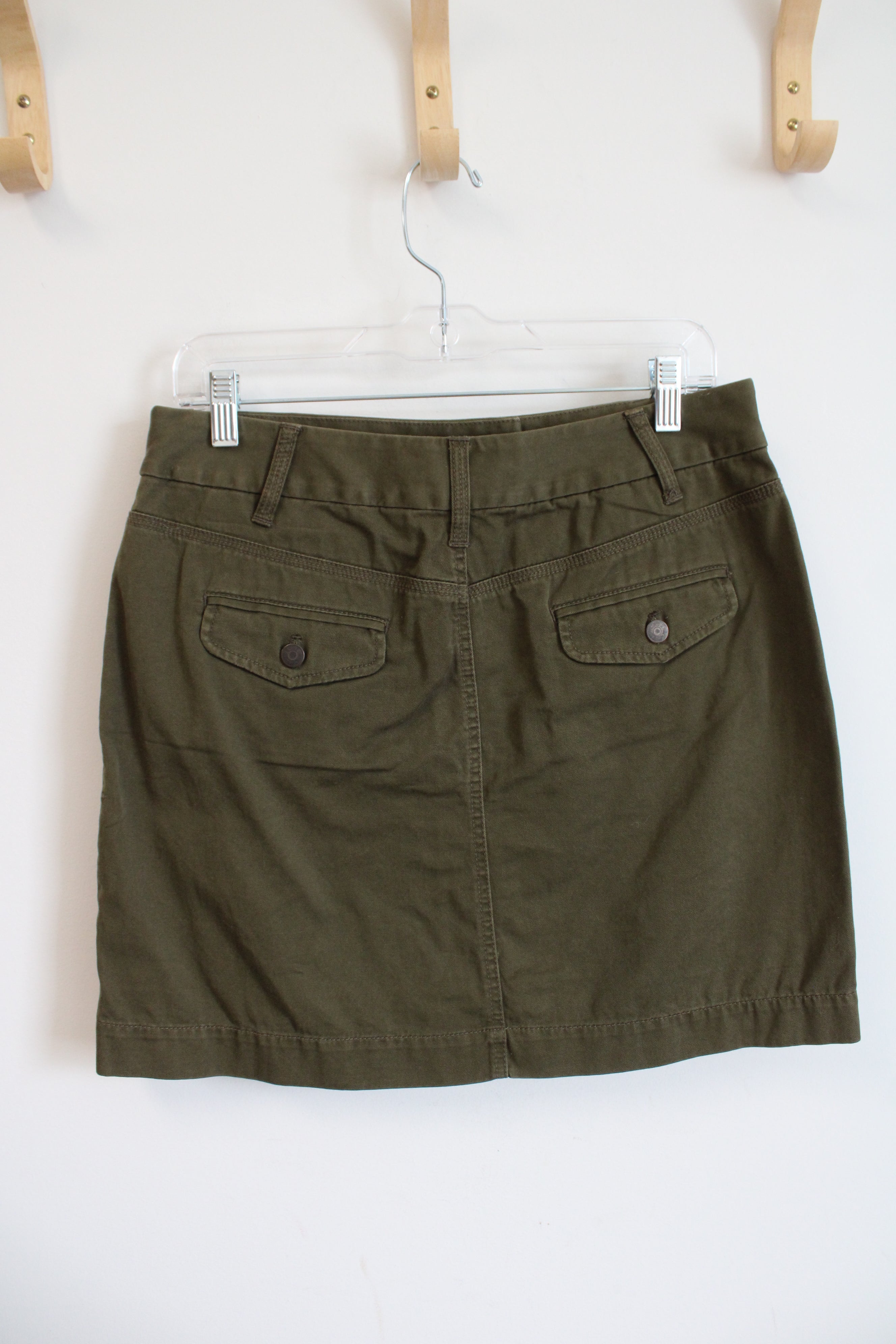 NEW J.Crew Classic Twill Chino Olive Green Skirt | 8