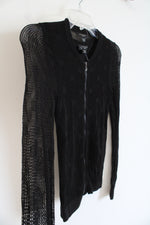Ann Taylor Black Tank Top & Mesh Full Zip Jacket Set | XXS Petite