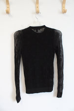 Ann Taylor Black Tank Top & Mesh Full Zip Jacket Set | XXS Petite
