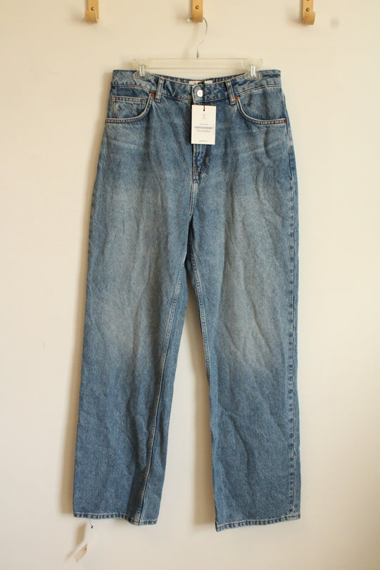 NEW Reformation High-rise Wide Leg Medium Wash Jeans | 10