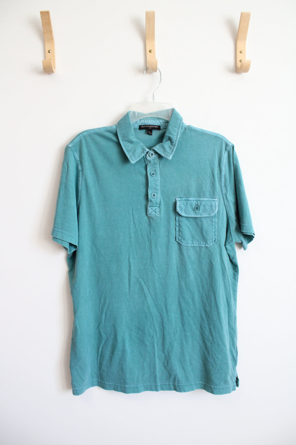 Banana Republic Light Blue Cotton Polo Shirt | L