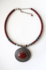 Premier Designs "Red Spice" Boho Collar Pendant Necklace
