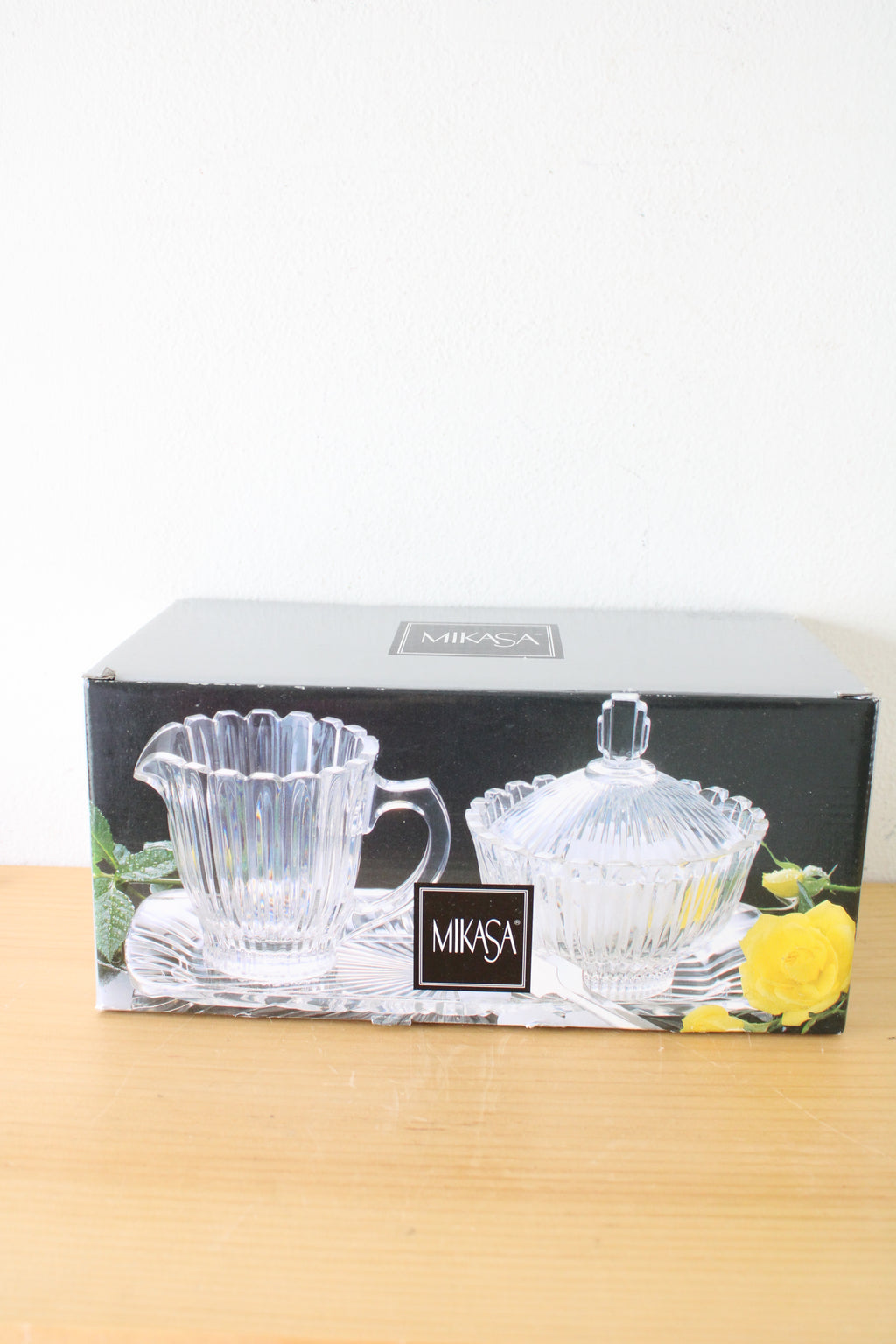 Mikasa Royal Suite Sugar (With Lid) And Creamer With Tray Set Crystal