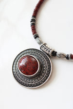 Premier Designs "Red Spice" Boho Collar Pendant Necklace