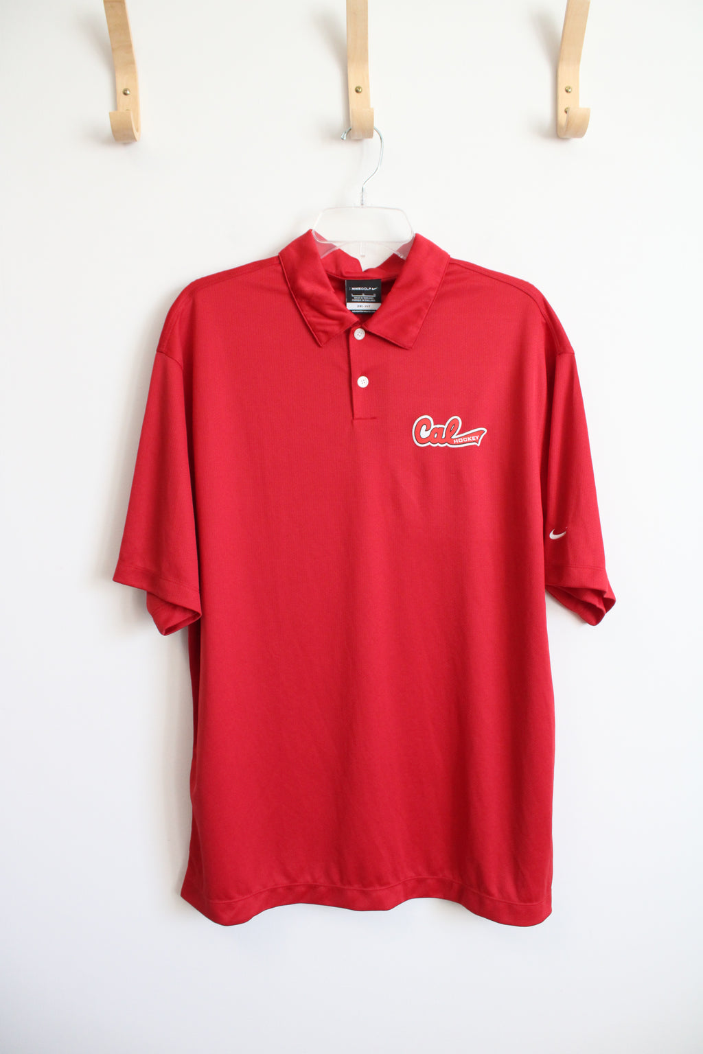 Nike Golf Cal Hockey Red Polo Shirt | L