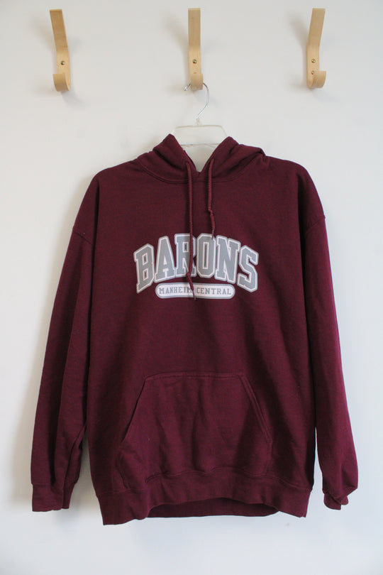 Gildan Heavy Blend Manheim Central Baron Maroon Hoodie | L